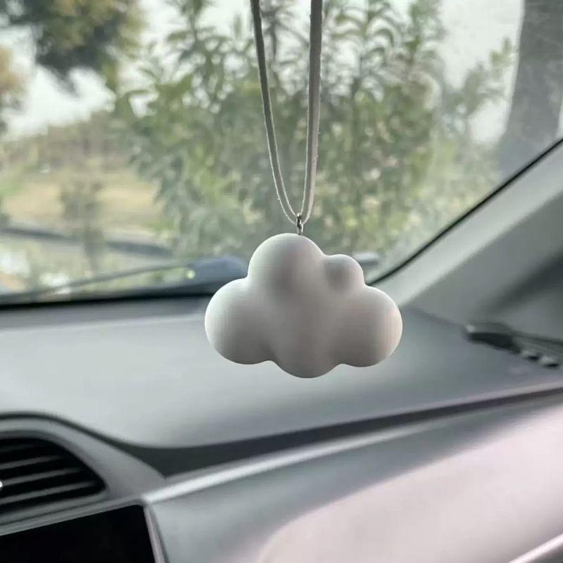 

Healing and Cute Cloud and Raindrop Pendant Aroma Diffuser Stone Car Fragrance Hanging Ornament Rearview Mirror Interior Decoration Cloud Pendant [Without Aromatherapy]