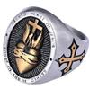 Vintage Cross Heart Shaped Stainless Steel Ring Jewelry
