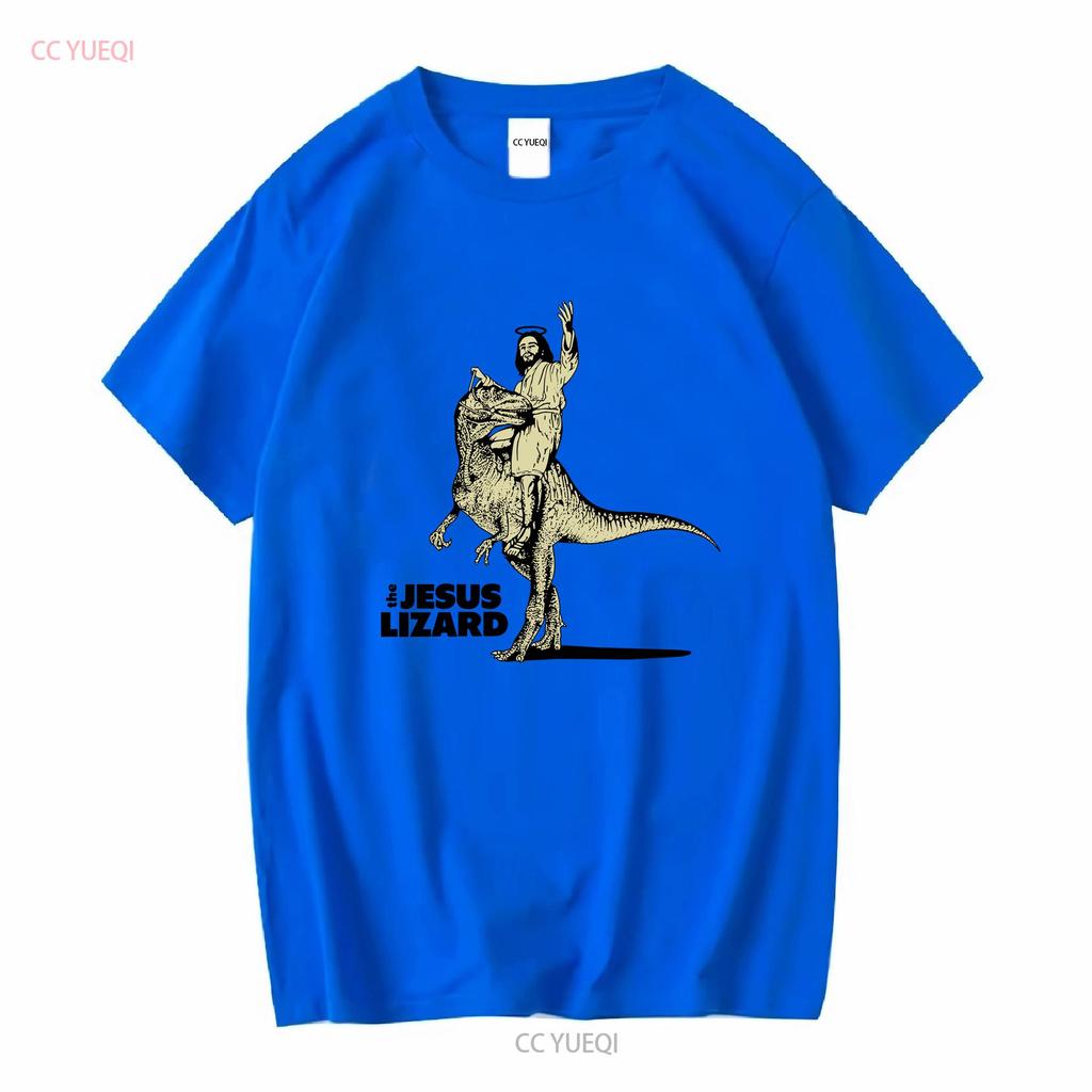The Jesus Lizard Mudhoney Dinosaur Riding T Shirt Meme Top 1446 Vintage Washed Stretched Top For Everyday Wear Versatile