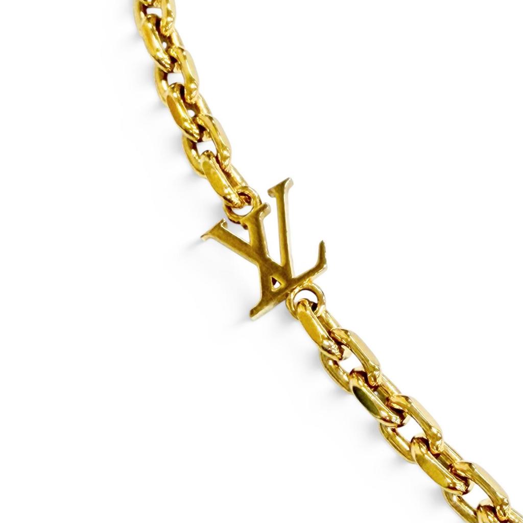 Excellent LOUIS VUITTON Necklace Chain LV Yours Monogram flower gold mens M02740 Used