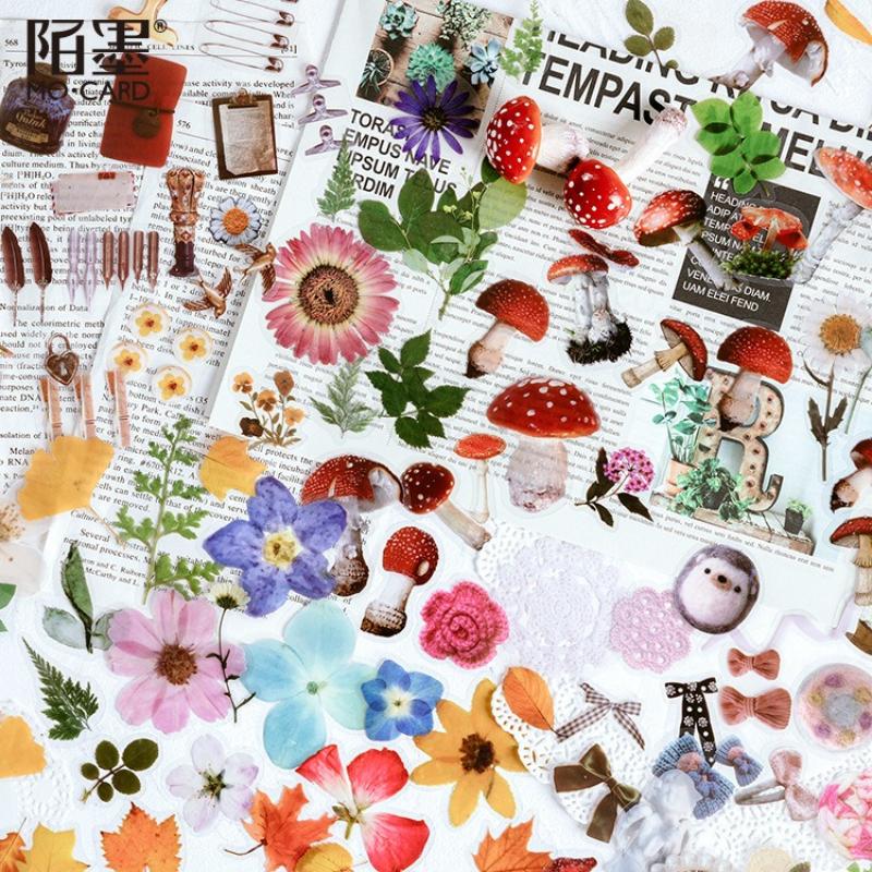 Kawai Stationery PET Sticker Pack Jennys Time Series Plant Creative Handbook Material DIY Decorative Stickers 8 Types Lovely