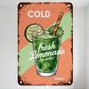 Vintage Cold Lemonade Metal Tin Sign Retro Rustic Natural Refreshment Decor for Bar Cafe Home Man Cave