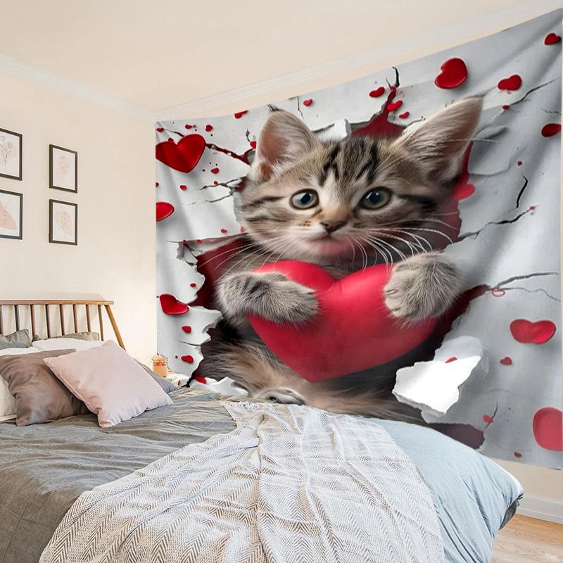 Crystal Cats Fantasy Tapestry Room Decoration Wall Hanging for Living Room Bedroom, dormitory, Birthday and Christmas gifts