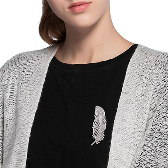 Brooch Feather Shape Rhinestone Decor Clothes Decoration Anti-Rust Anti-Oxidation Formal Occasion Lady Business Gift