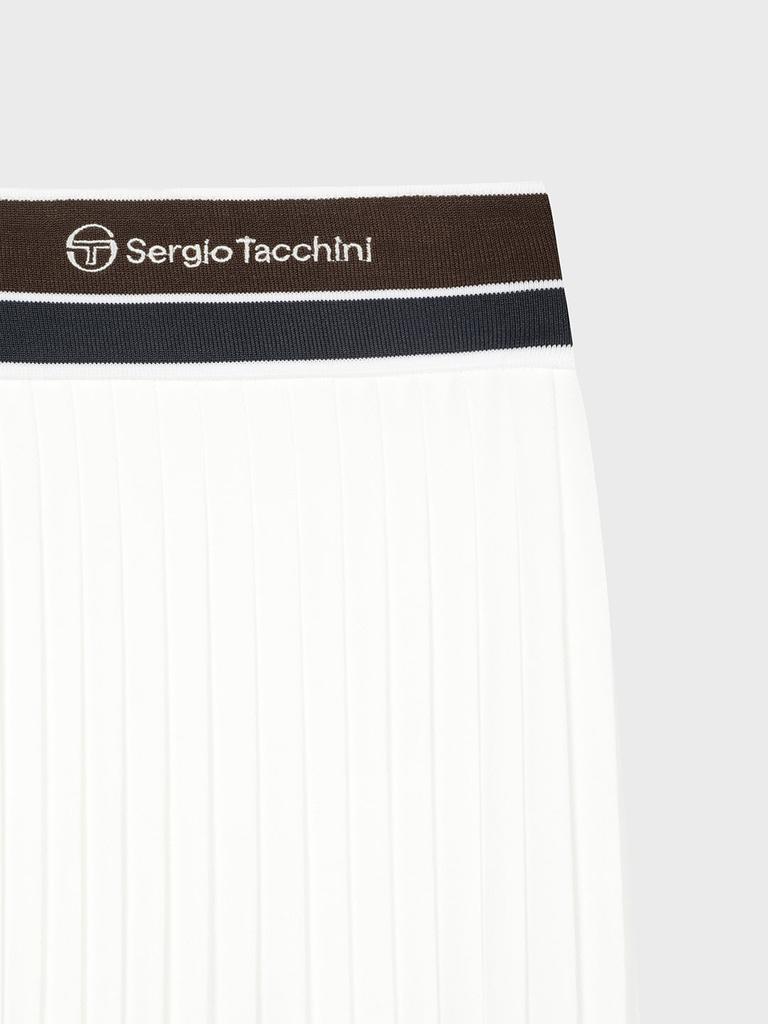 SERGIO TACCHINI W Colorband Flying Fine Pleats Skirt (White)