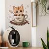 Adesivo da Parete Gatto Carino Acquerello, Decalcomanie da Parete Gattino Rimovibili, Decorazione Murale Artistica Peel and Stick per Cameretta, Soggiorno, Camera da Letto