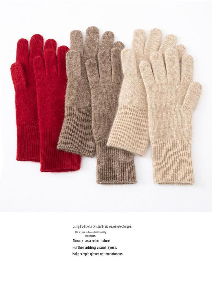 100% Pure Cashmere Extended Length Knit Gloves - Autumn/Winter Cycling Cold Protection