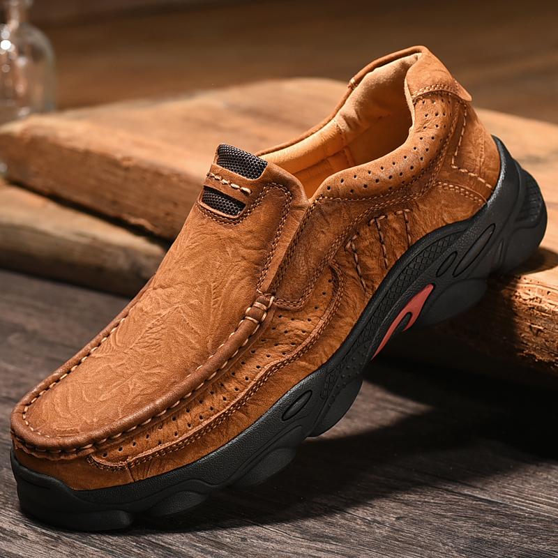 Genuine Leather Men Casual Shoes Luxury Brand Lace Up Sneakers New Trendy Man Hiking Shoes Comfy All-match Male Treking Footwear