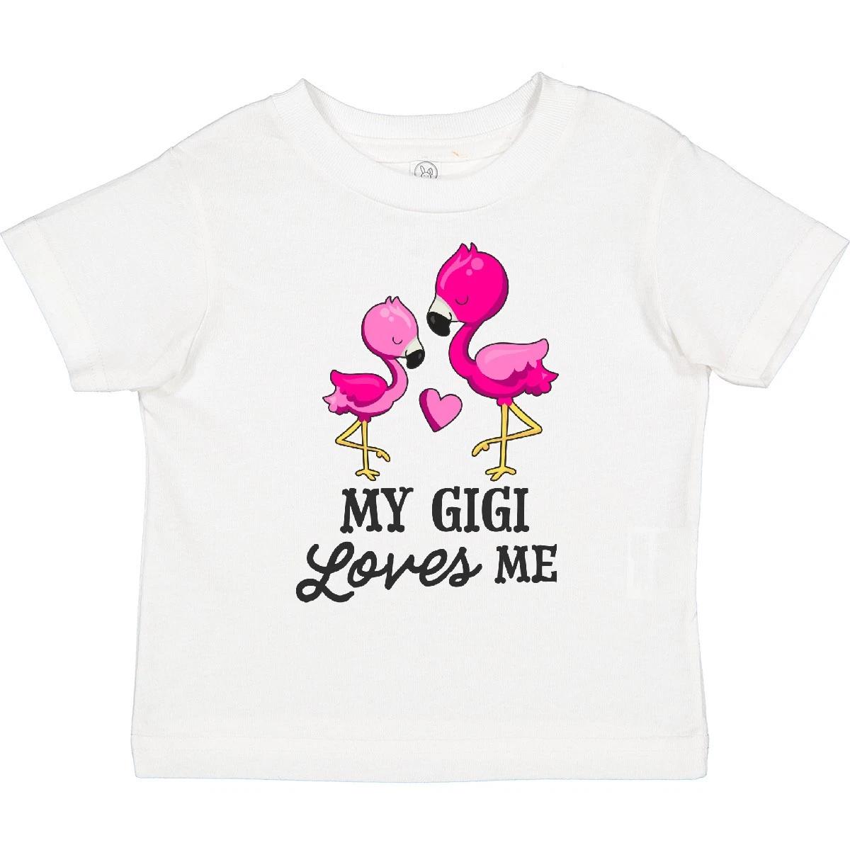 Inktastic My Gigi Loves Me With Two Flamingos Toddler T-Shirt Family Grandma Kid 160