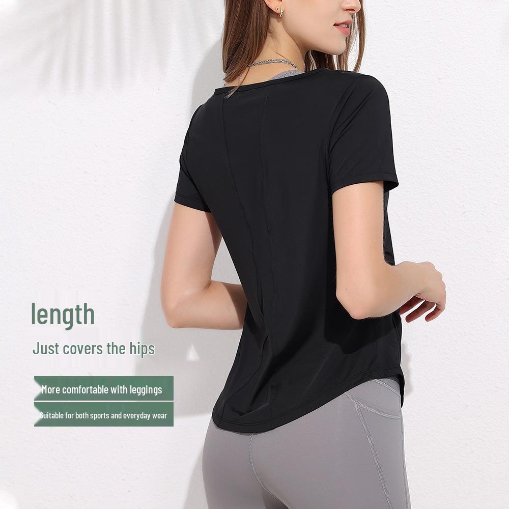 Summer 2023 Quick-Dry Plus Size Women's Yoga & Running Set - Short-Sleeve Top