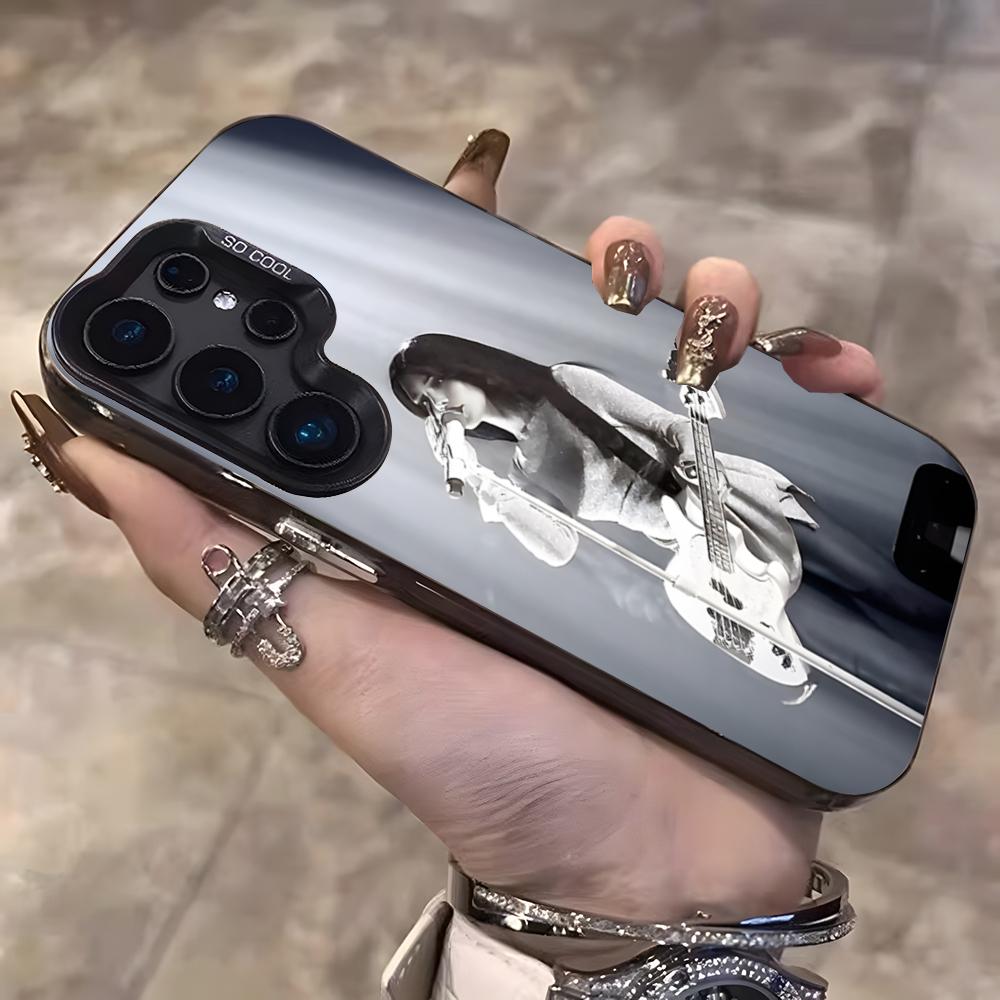 Nessa Barrett Singer Phone Case For Samsung S25 Ultra S23 S22 S21 S20 Plus S24 Fe A55 Color Silver Cover