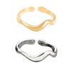 Thumb Ring Irregular Line Shape Adjustable Opening Design Finger Ring Stainless Steel Finger Band Versatile Jewelry Gift