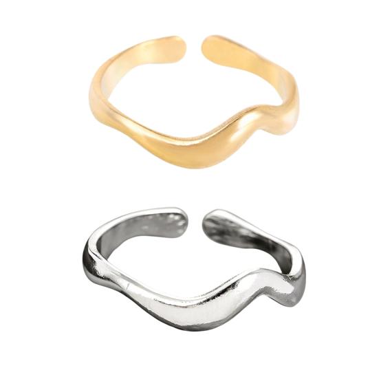 Thumb Ring Irregular Line Shape Adjustable Opening Design Finger Ring Stainless Steel Finger Band Versatile Jewelry Gift