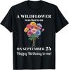 September 24th Birth Flower Aster 24 September Birthday T-Shirt