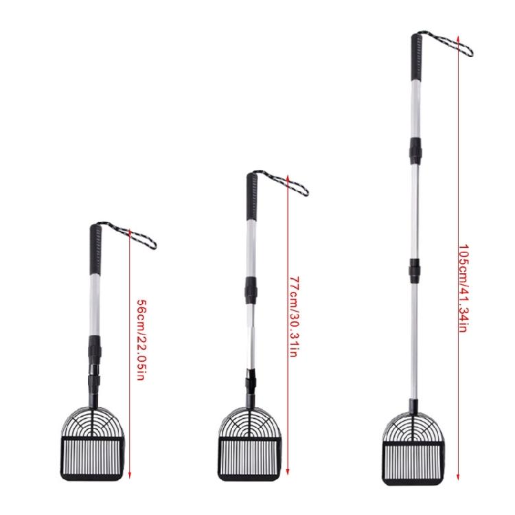 Retractable Handle Stainless Steel Litter Scoops Cleaning Tool For Efficient Pet Waste Removal of Various Environment