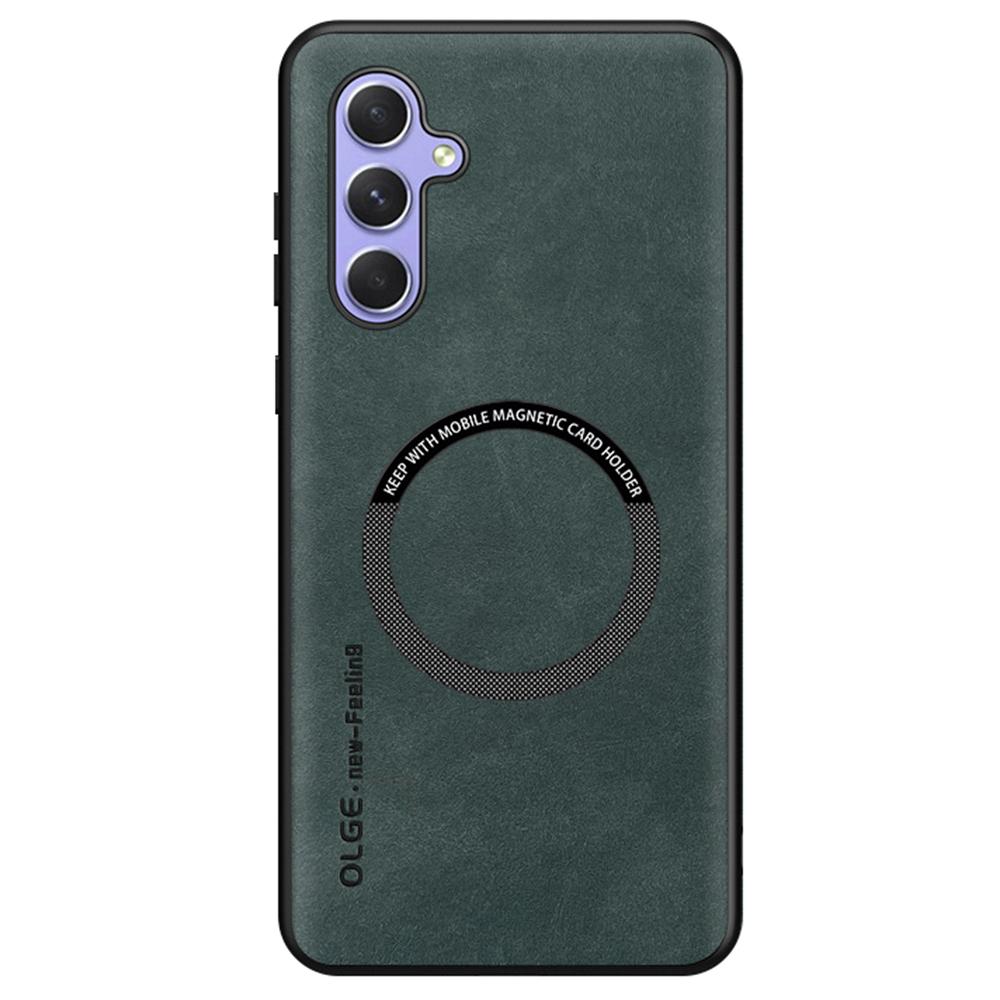 For Samsung Galaxy S25+ Case Compatible with MagSafe Anti Drop PC+TPU+PU Leather Back Cover