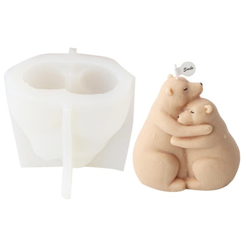Hug Foxes Forma na aromaterapii na svíčky Tvar medvěda Vonné svíčky Silikonová forma Formy na aromaterapii Pryskyřice DIY Formy na klíče