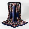 Fashion Satin Square Scarf Women Summer Hijab Ethnic Floral Print Neck Wrap Headband Lightweight Daily Shawl Bag Accessory