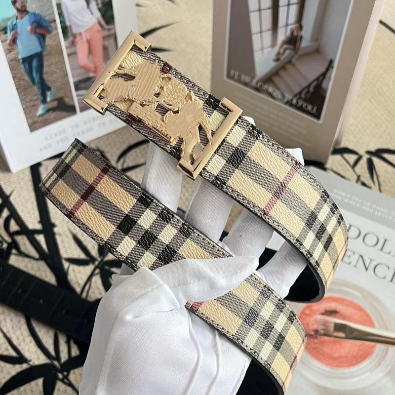 Klassischer Herren-Doppelseitiger Geprägter Rindsledergürtel mit Glatter Schnalle - Vielseitig für Business oder Freizeit