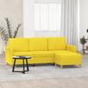 Vidaxl 3-Seater Sofa with Footstool, Light Yellow, 180 Cm, Fabric