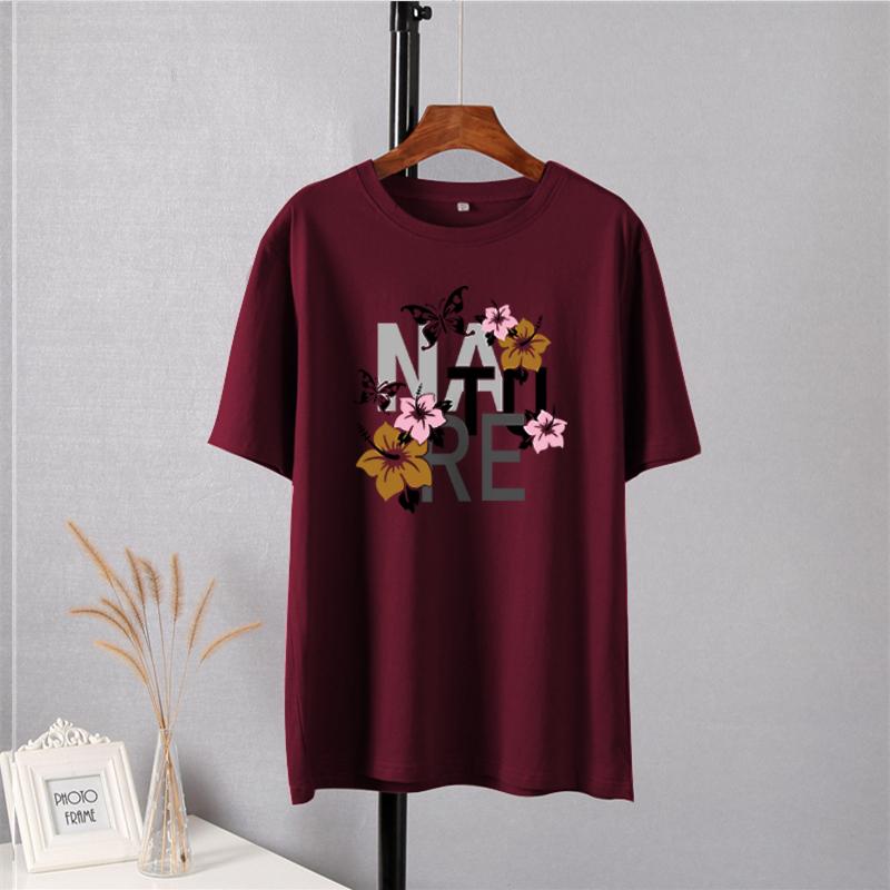 Shellsuning Vintage Graphic Harajuku Trička s potiskem Dámské 100% bavlna O Krátký rukáv Měkké trička Dámská Jednoduchá estetická trička