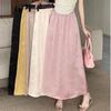 Retro Chinese Style A-Line Long Skirt - High Waist, Over-the-Knee, Summer Design