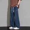 Summer Thin Denim Jeans Elastic Waist Large Size American Loose Slimming Wear Resistant Long Casual Men's Pants Cotton Blend