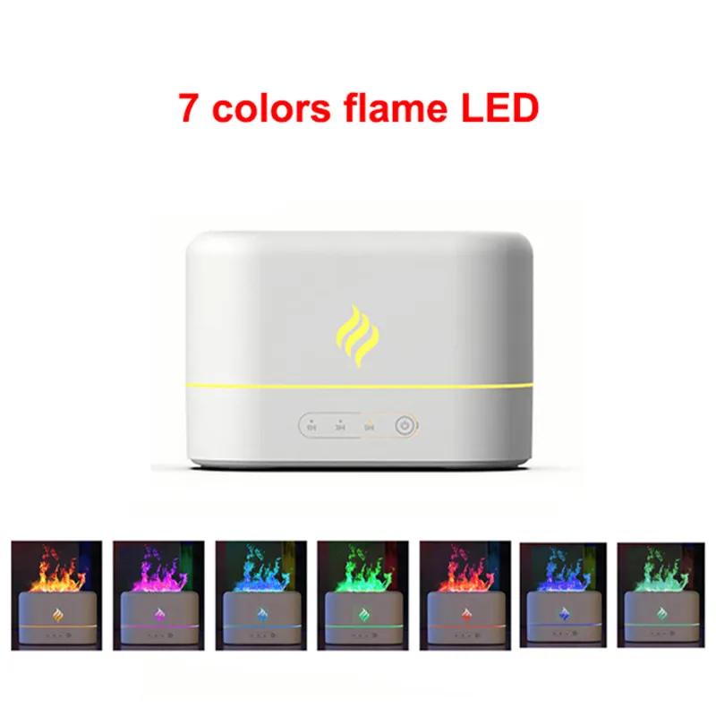 Umidificator portabil cu ceață rece USB cu LED, schimbare de culoare, 7 culori, umidificator de cameră cu flacără de foc, difuzor de uleiuri esențiale de aromă, umidificator de aer h2o