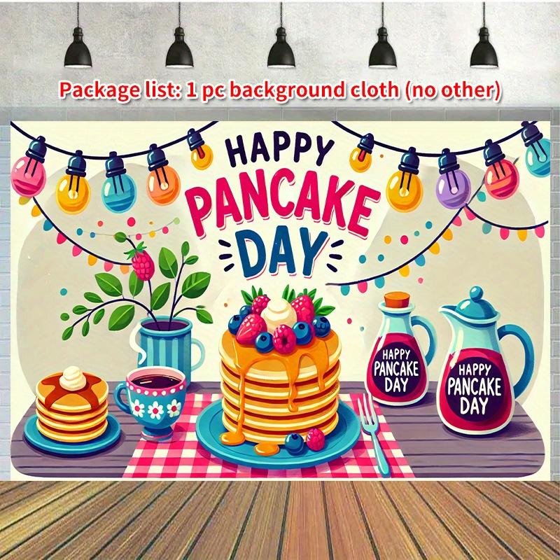 2D flat surface 1-piece colored pancake-day background cloth suitable for families and gardens