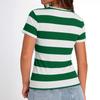 Women's Fashion Color Matching Short Sleeve Round Neck Zipper Top
