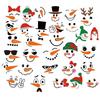 Childlike Carrot Snowman Emoji Christmas Wall Stickers - Removable PVC Decor for Bedroom