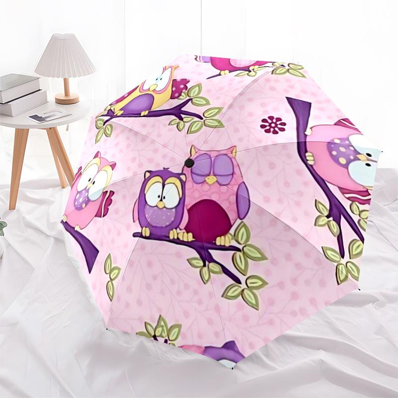 1pc Owl Pattern Automatic Open/Close Umbrella, Lightweight for Women/Men, Perfect Gift - for Everyday or Holiday Eventsyy251127078