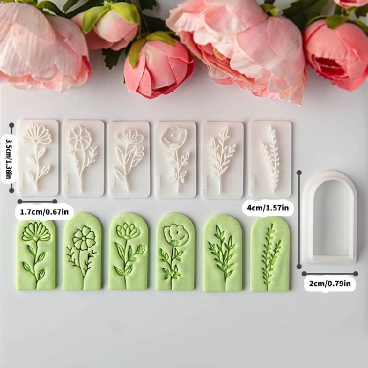 7pcs Polymer Clay Floral Earring Maker Fashion Handmade Ear Accessory Mold Jewelry Making Supplies Home Crafting Kits