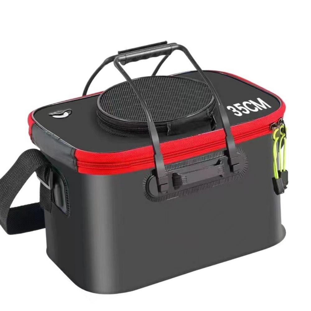 Water-Resistant Foldable Fishing Bucket EVA Thickened Live Fish Tackle Box Durable Lightweight Fish Oxygenation Pump Container