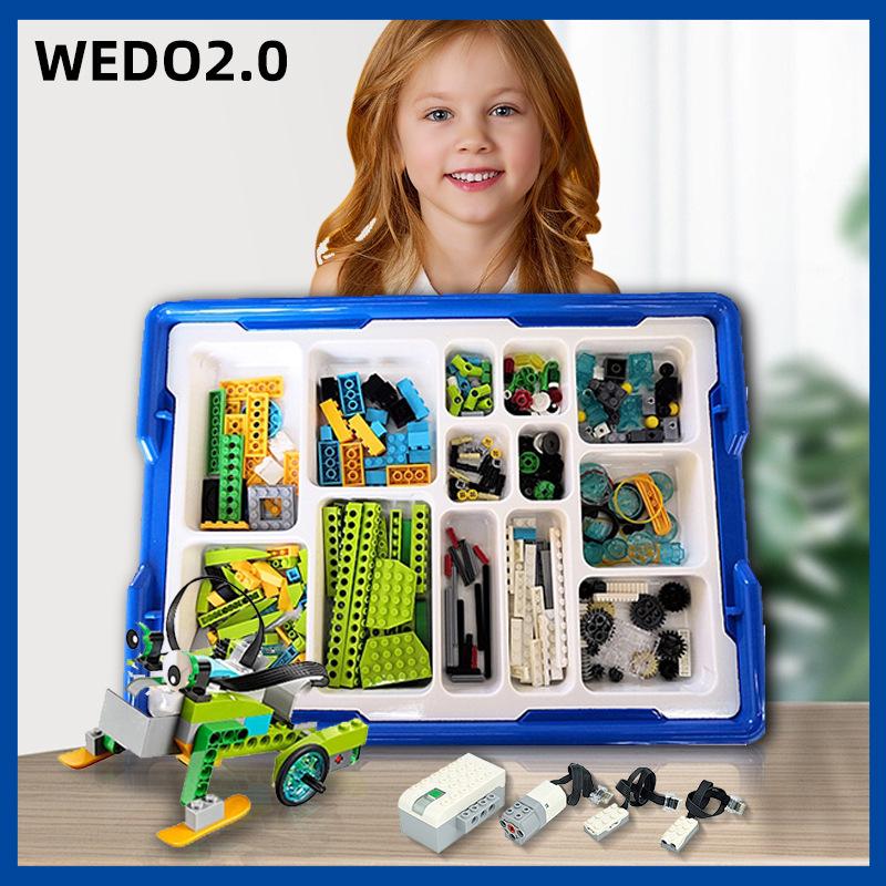 Wedo Programmable Electric Robot Kit: DIY Building Blocks for Kids Compatible with LEGO