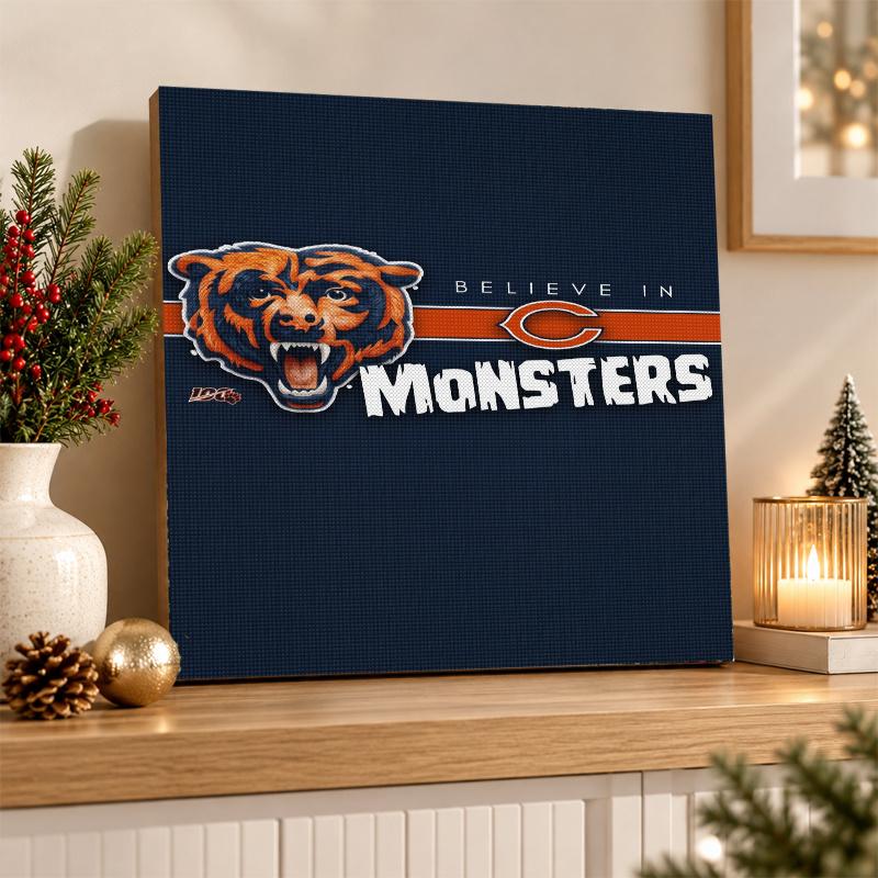 Chicago Bears Diamond Painting Kit 5D Vollbohrer DIY Diamantmosaik Wandkunst Heimdekoration