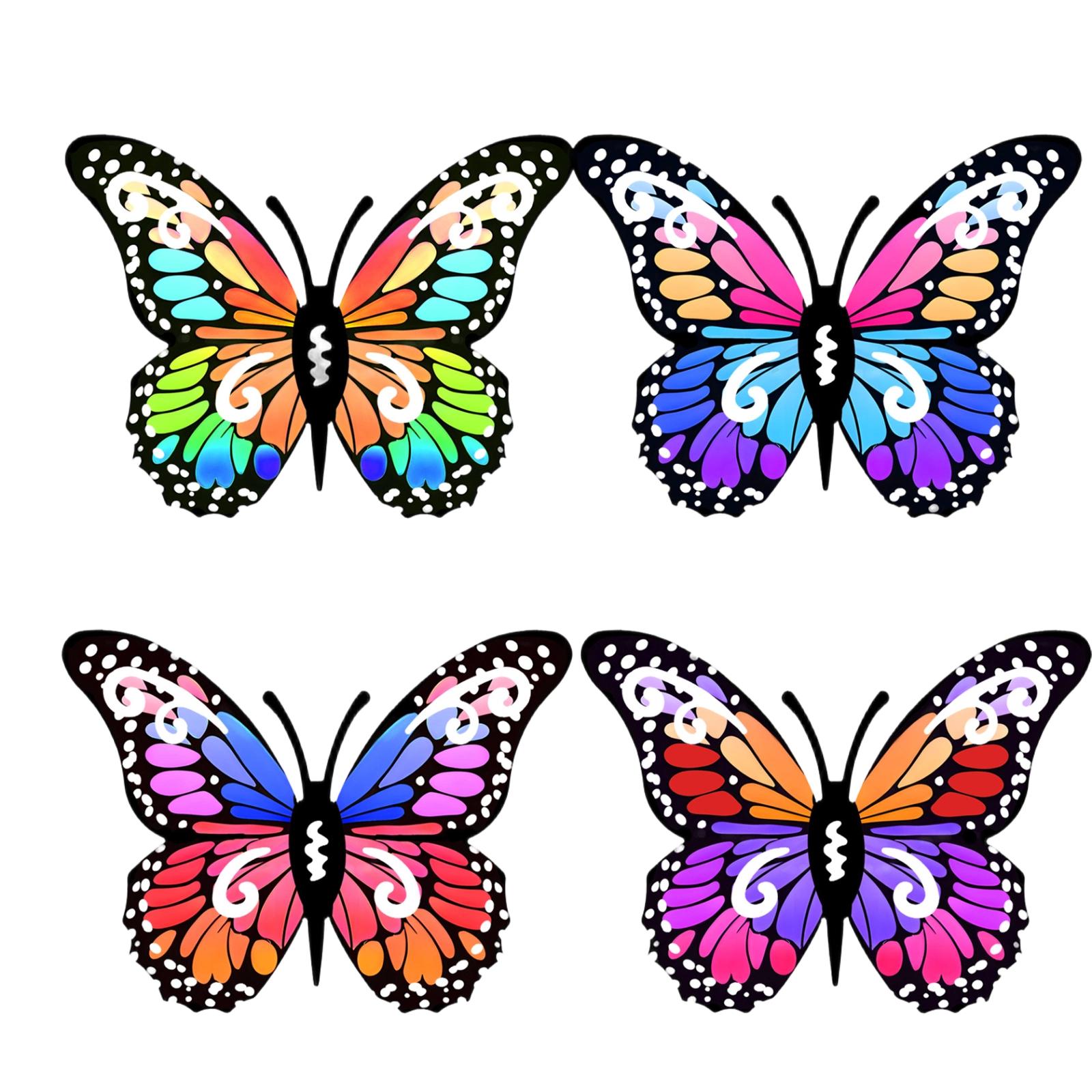 Набор из 4 цветных металлических настенных декоративных украшений