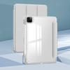 For iPad Air 11 Inch Clear Acrylic Case with Pencil Holder 3 Fold Cover Sleep Wake Anti Drop Leather Protective Case