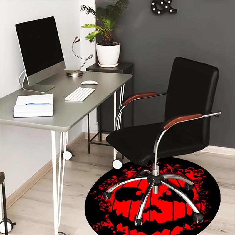 

1pc Office Carpet Chair Mats Pumpkin Lantern Floral Pattern Perfect for Decorating Office Chairs, Living Rooms, Or Bedrooms.YDT033 80cm by 80cm