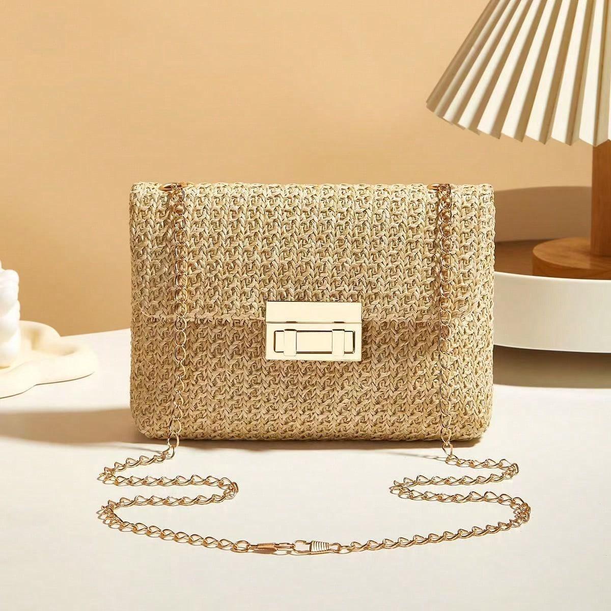 Sac à bandoulière en forme de fraise avec chaîne Sac bandoulière Double fermeture à clé Sac à main pour femme apricot color multicolore