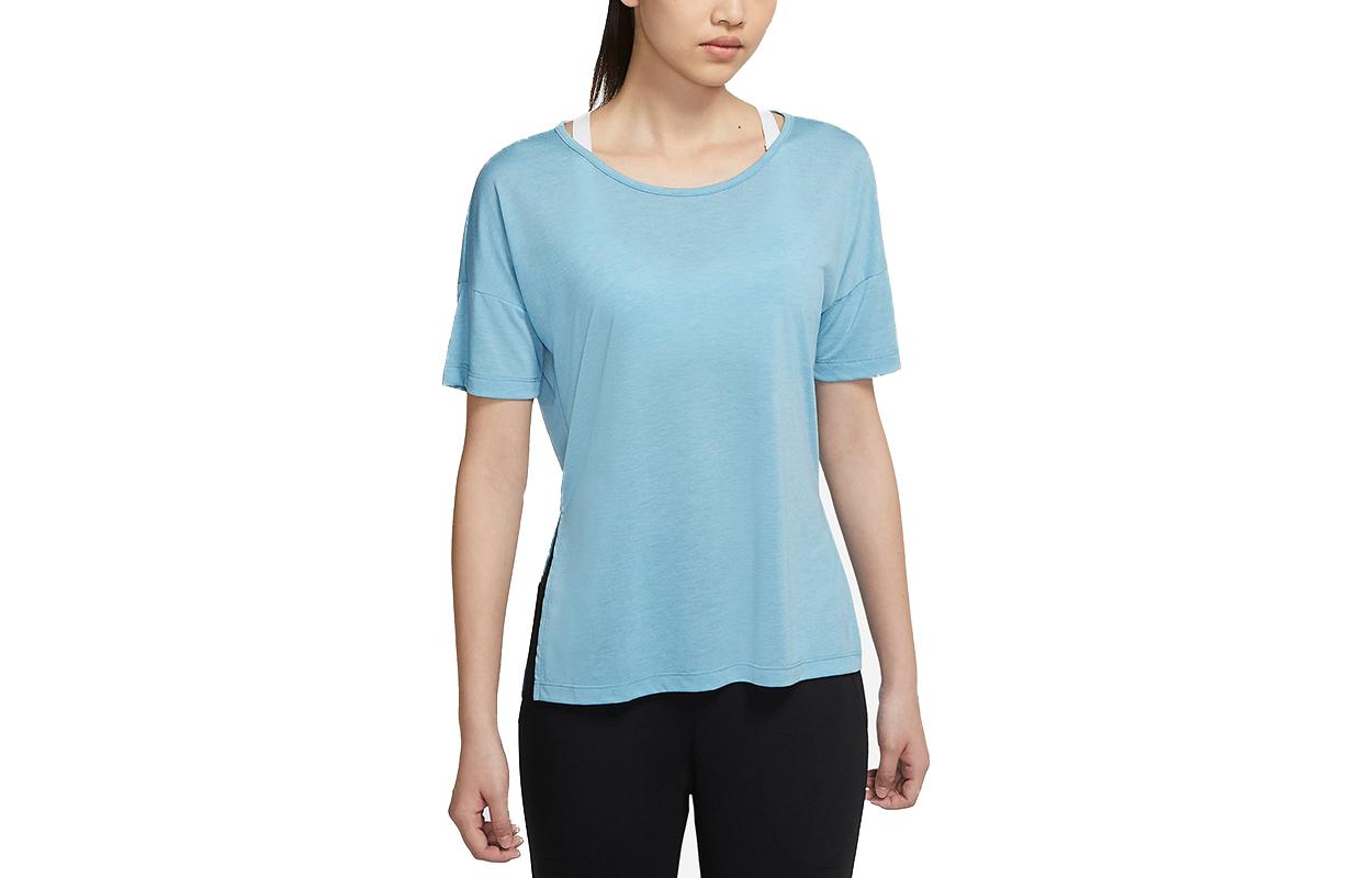 Nike Drop Shoulder Sleeve T Shirt Women s Blue CJ9327-424 XS