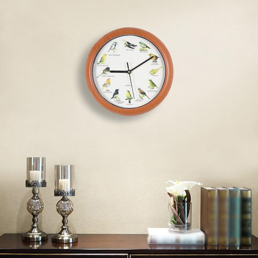 10inch Quartz Singing Bird Wall Clock with Names Songs For Home Decoration