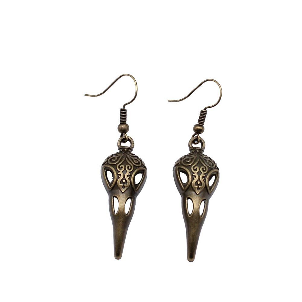 Halloween Charm Dangle Earrings Gothic Crescent Drop Earrings Dark Witchy Occult Jewelry