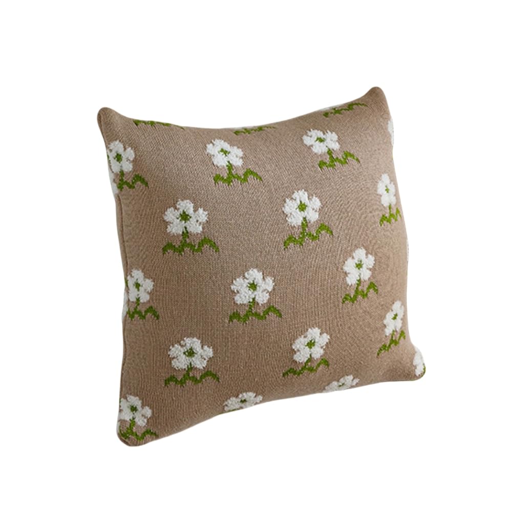 

Stylish knit cushion with filler, 40x45cm, stylish interior decor, cute, natural, Korean-inspired, simple, retro zebra print, removable cover, beige.