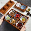 Nine-Grid Wooden Snack & Fruit Serving Tray