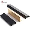 Oukali Simple 800mm Aluminum Profile Hidden Handle Embedded Kitchen Wardrobe Profile Drawer Cabinet Furniture 128Mm Gold Handles