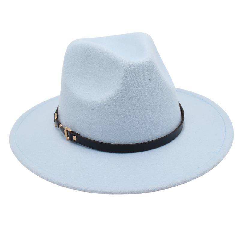 Suit Top Hat American Drama Belt Buckle Jazz Hat Men And Women Felt Hat Woolen Hat Big Brim Fedora Hat Jackson
