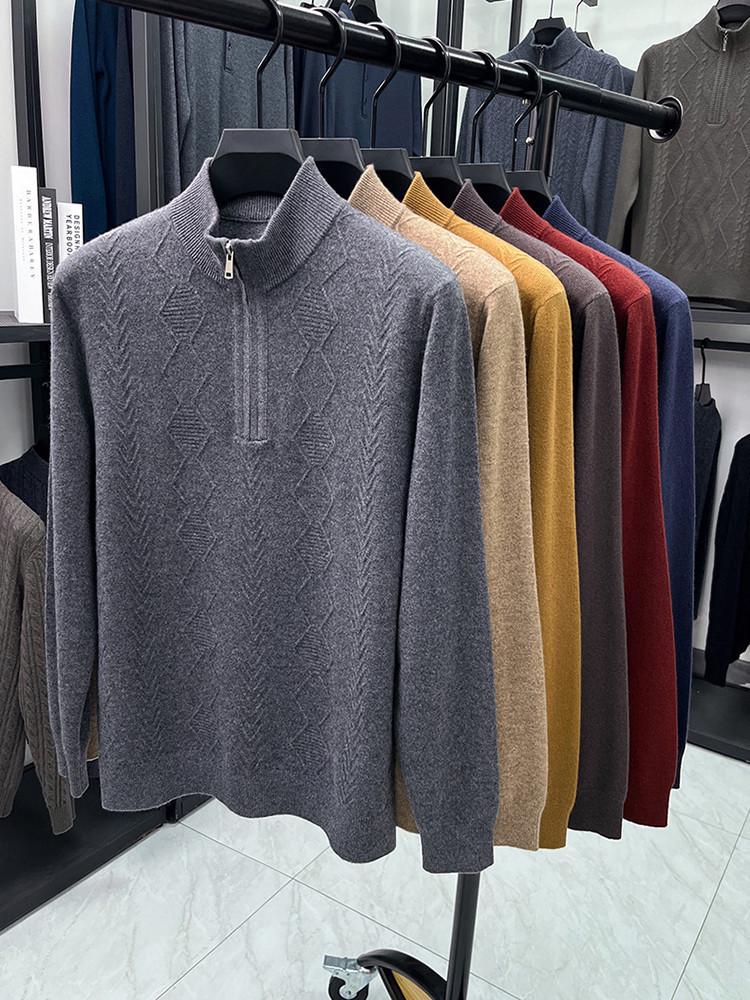 Maglieria da Uomo 100% Lana, Collo Mezzo Alto con Zip, Anno del Drago, Edizione Autunno/Inverno 2025