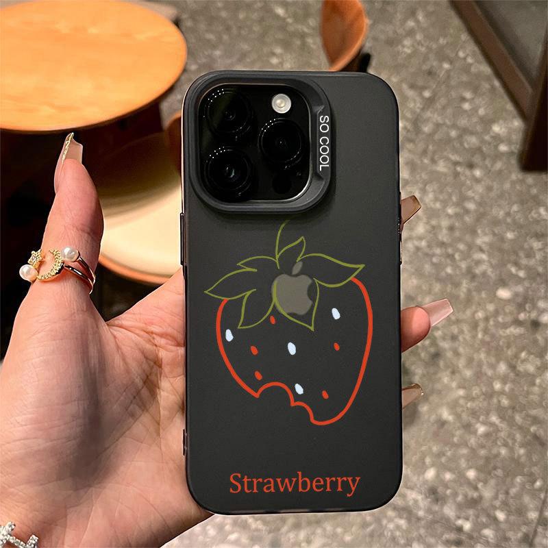 

Line Strawberry for Apple 16 Mobile Phone Case for IPhone15promax Advanced 14 Silicone 13 Soft 12 New Style For Apple 6