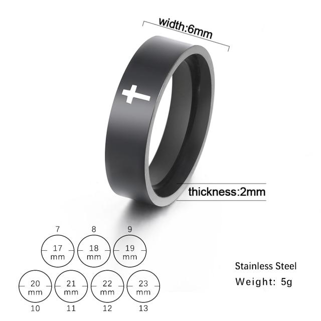 Stainless Steel Couple Rings Stylish Jewelry  Color Color Supernatural Cross Women 'S Men 'S Finger Ring Engagement Bridal Bridal Present Gift